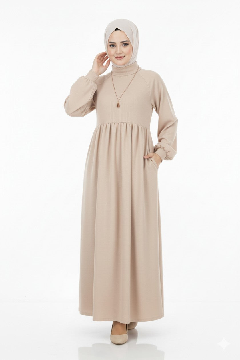 فستان لافندر الشتوي لون بيج 103