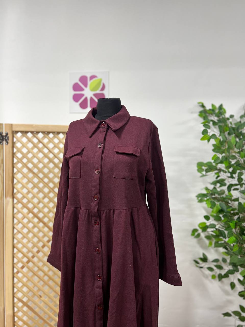 فستان اللون خمري الموديل 029