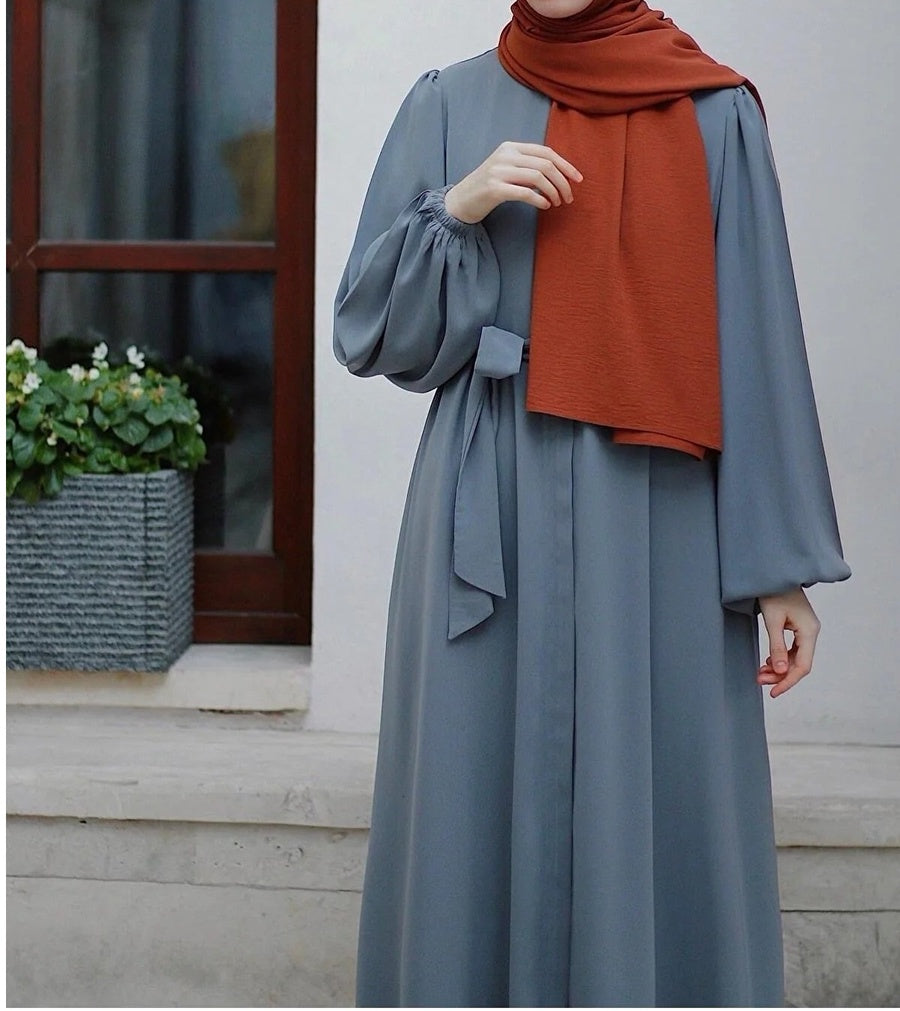 Andy örtülü kadınlar için gevşek abaya (gümüş) 1378