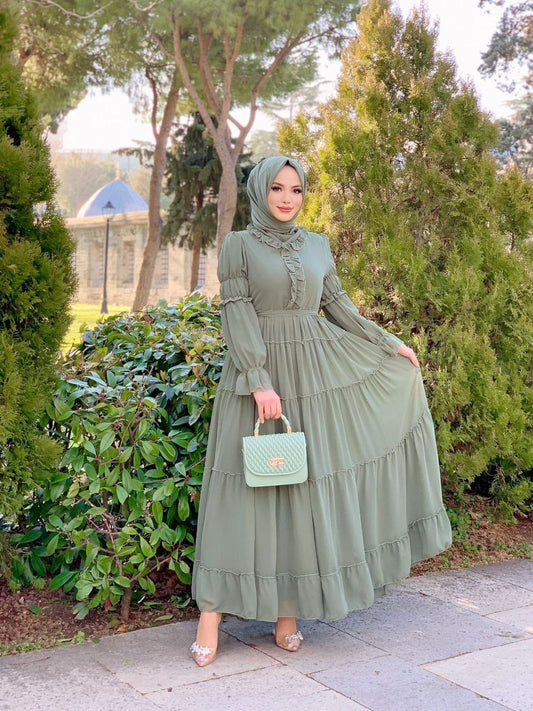 Green dress 3495 Elbise