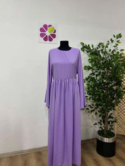 Rose dress with wide sleeves (purple) 1596