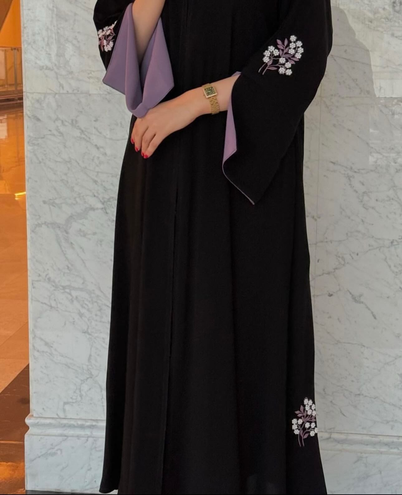 Şallı resmi yazlık gül abaya (ten rengi)