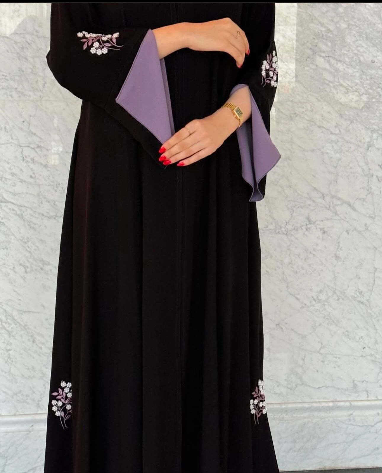 Şallı resmi yazlık gül abaya (ten rengi)
