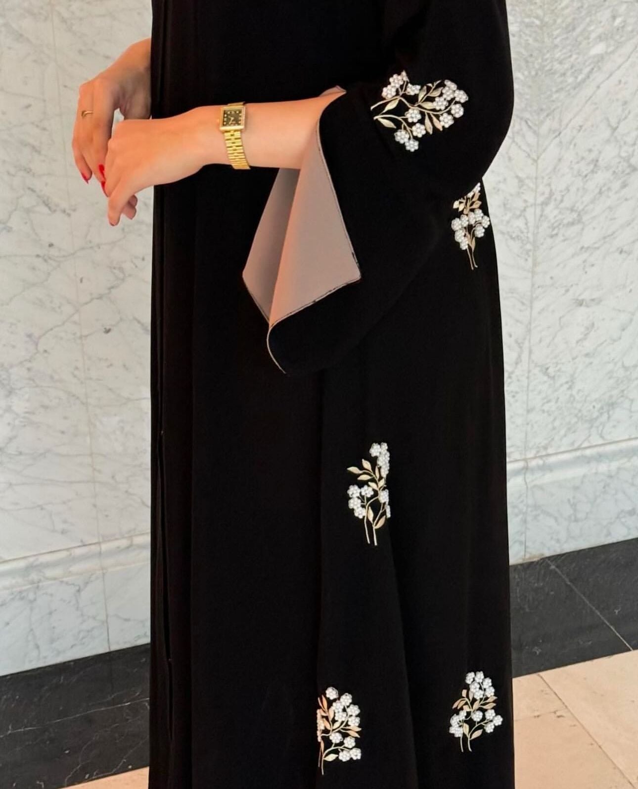 Şallı resmi yazlık gül abaya (kahverengi)