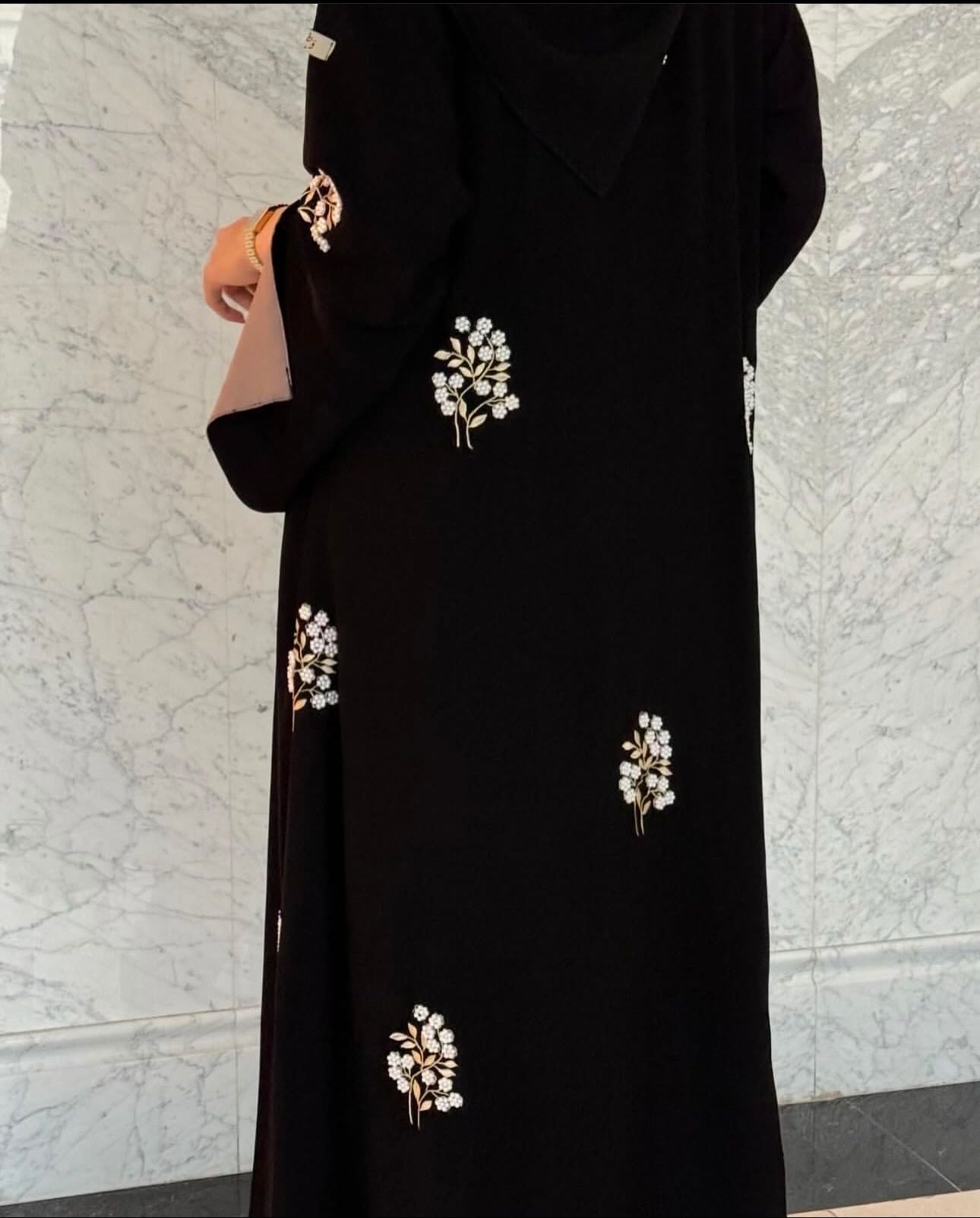 Şallı resmi yazlık gül abaya (kahverengi)