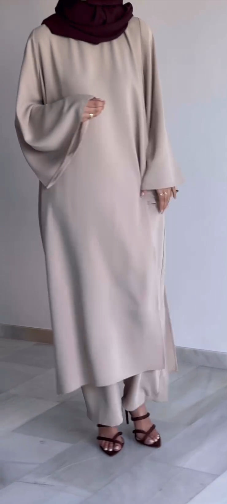 Russell 2 Piece Set Pants and Long Tunic (Beige) 1539