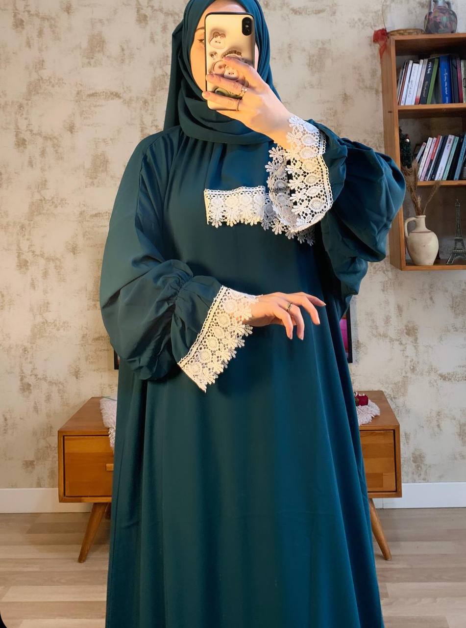 Dua için Amna Abaya (Petrol) 1537