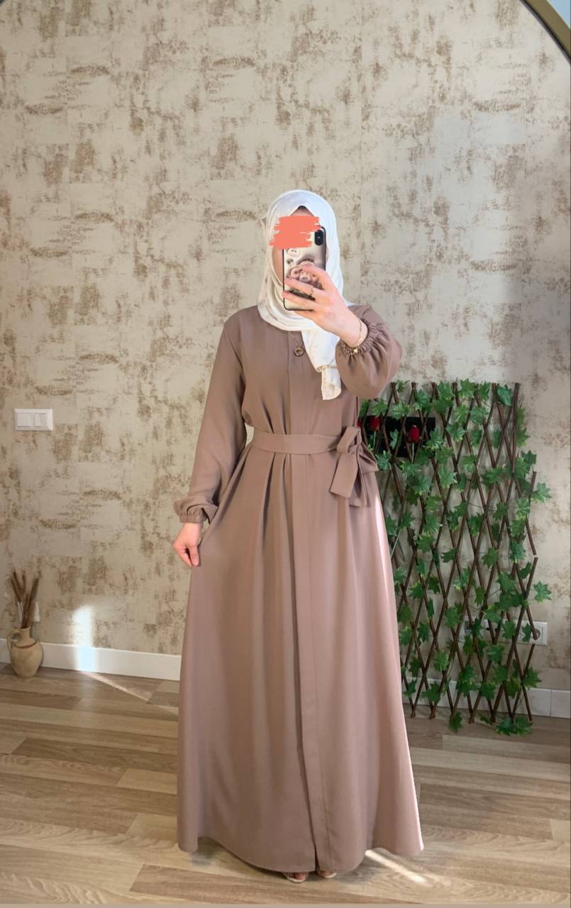 Rawan Abaya with comfortable and practical fabric (bronze) 4115