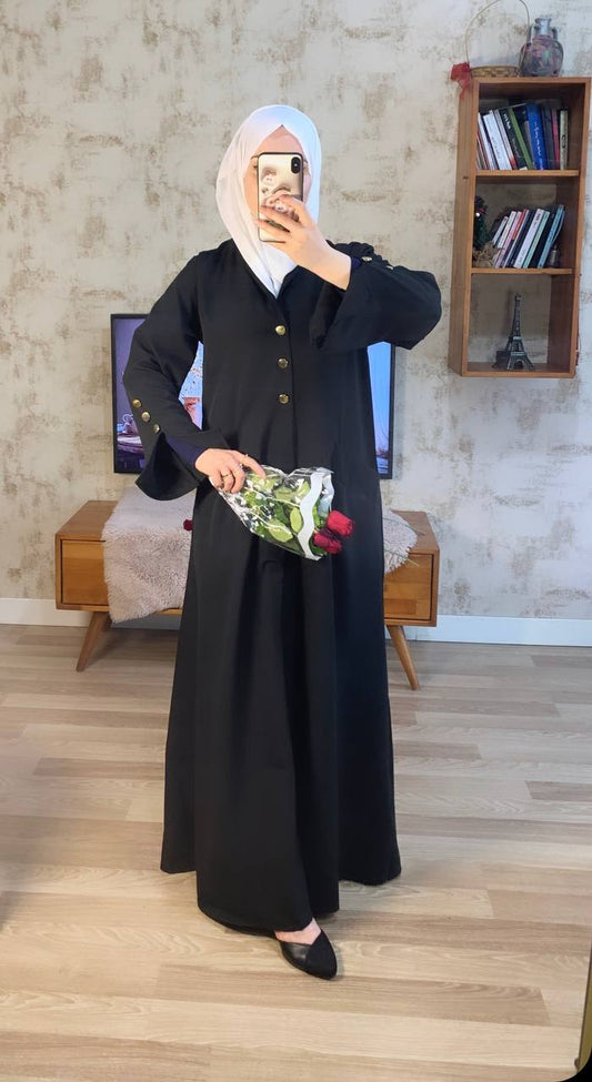 Elegant and practical Tarawih Abaya (Black) 4087