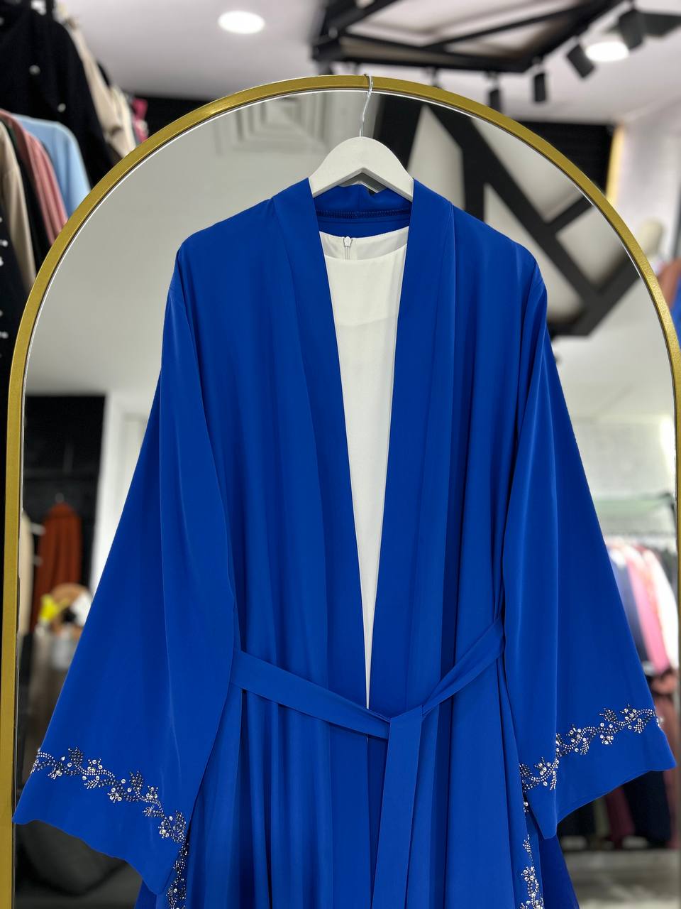 Lilas Yazlık Resmi Abaya Takımı (Mavi)