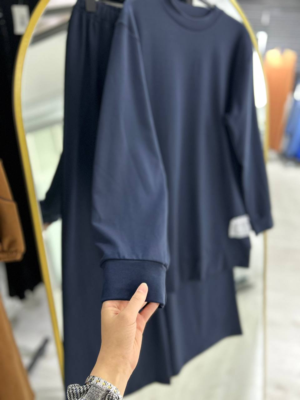 طقم لبنى العملي الصيفي (كحلي )