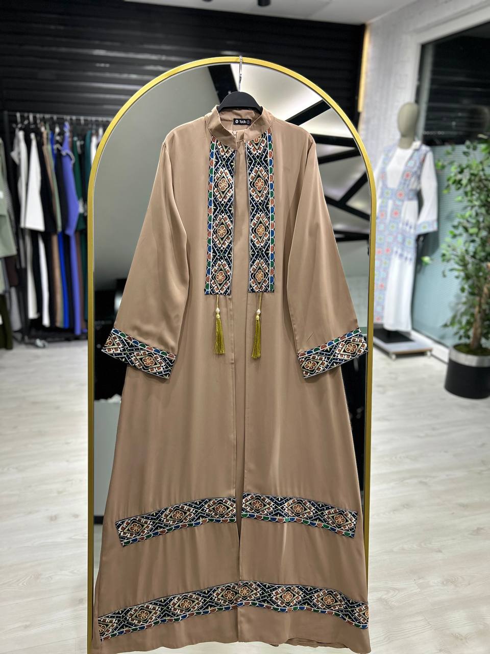 Al Anoud Embroidered Abaya Mocha 1478