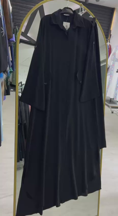 Hala Sharia cepli ve gizli düğmeli set, renkli (siyah)