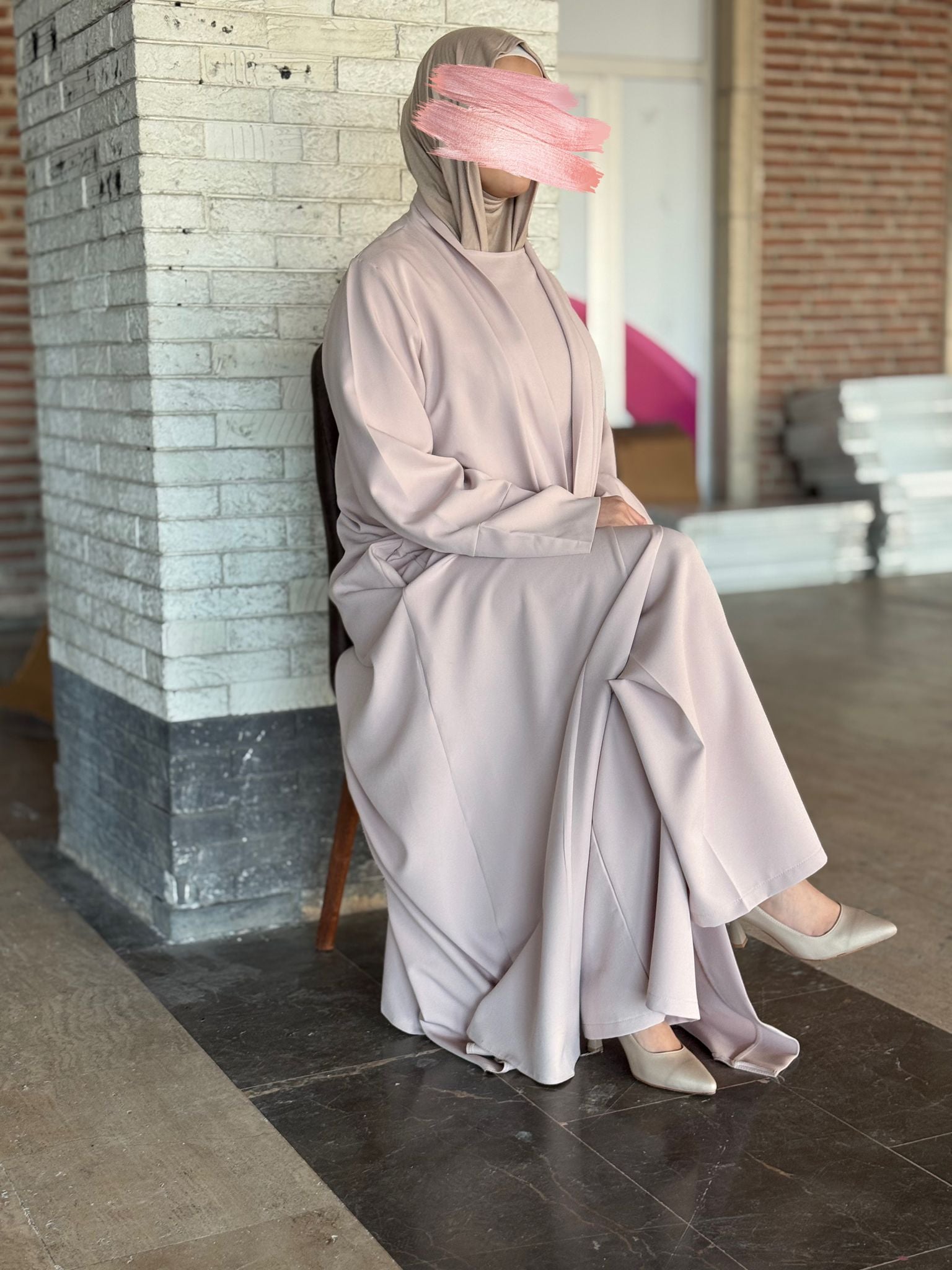 Yaqeen seti, her mevsime uygun, açık pembe renk 