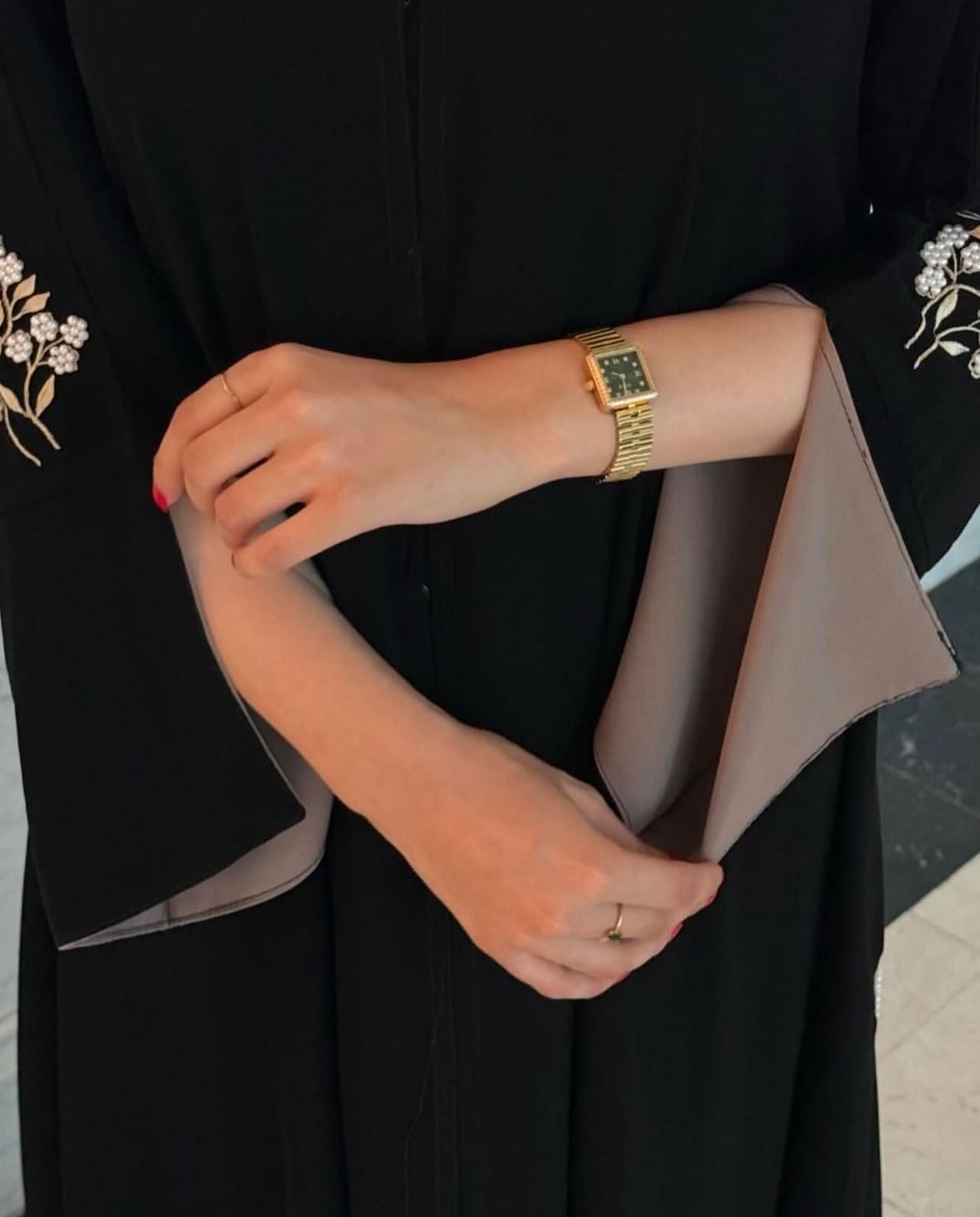 Şallı resmi yazlık gül abaya (kahverengi)